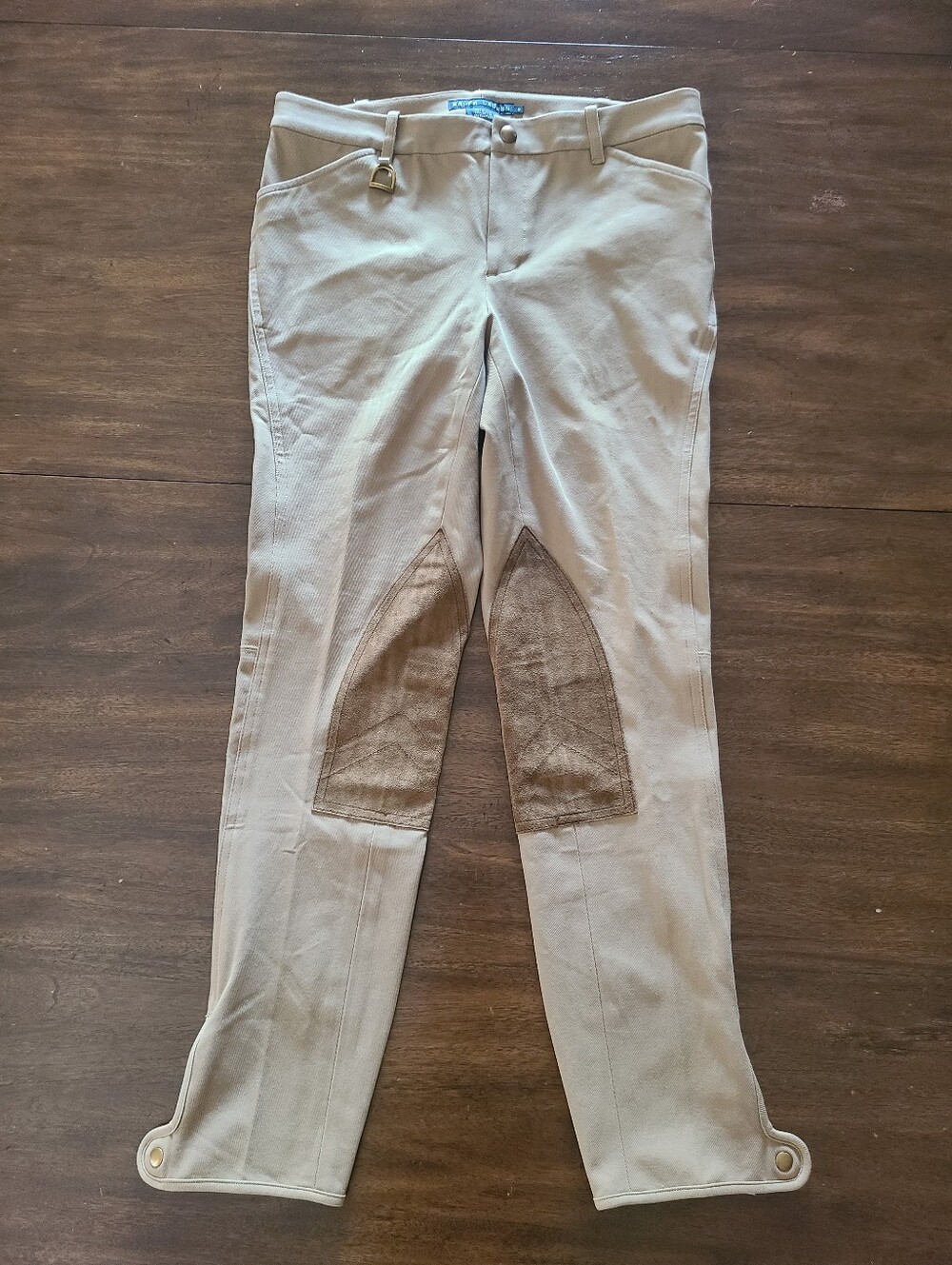 Ralph Lauren Womens Beige Riding Breeches with Knee Patches Size 8